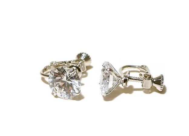 10MM CZ Clip Stud Earring AZ0017-1