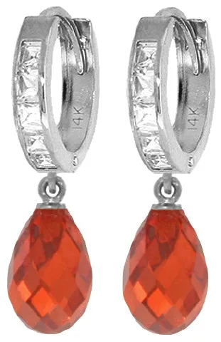 11.1 Carat 14K Solid White Gold Naturalivete Cubic Zirconia Earrings