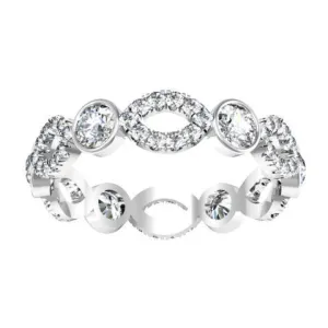 1.15 cttw Round Brilliant Cut Bezel & Pave Set Diamond Eternity Ring