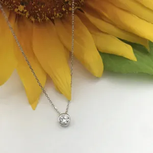 1/2 ct Dainty Bezel Necklace