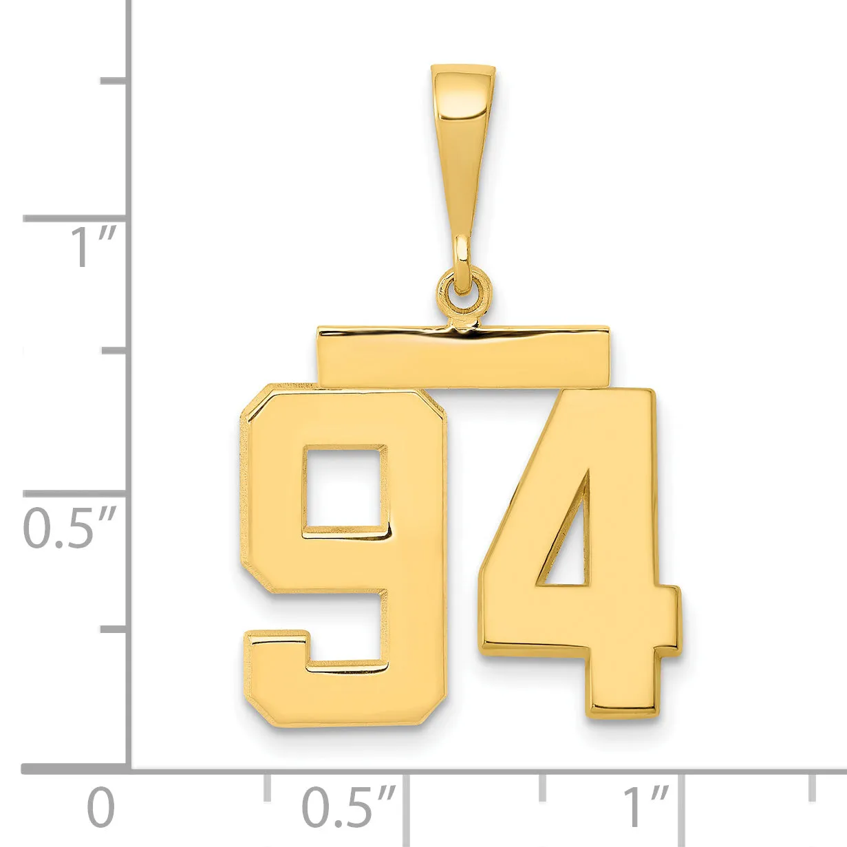 14k Yellow Gold Medium Polished Number 94 Charm