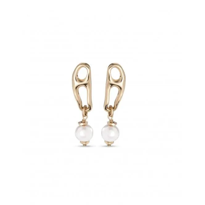 18K Gold Plated Pearl And Match Earrings PEN0918BPLORO