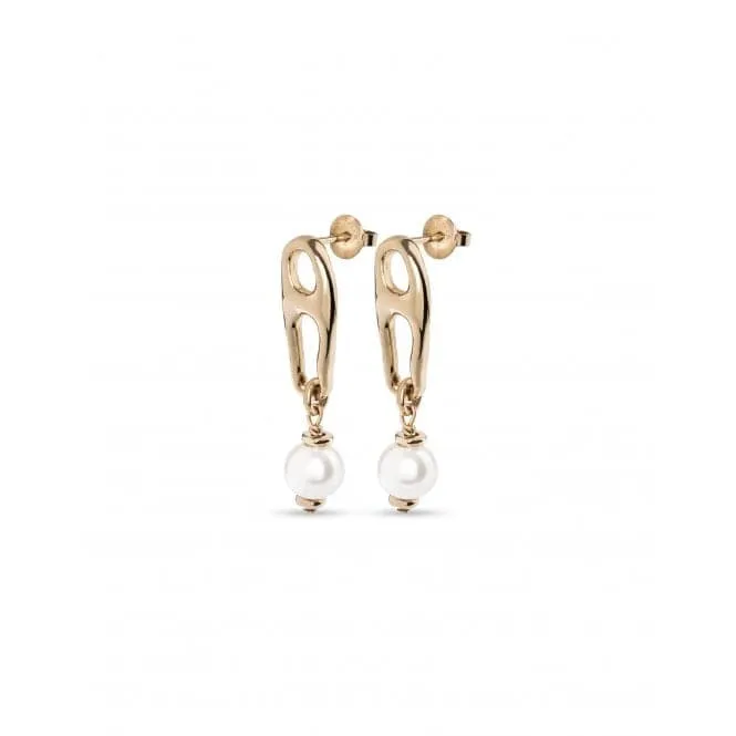 18K Gold Plated Pearl And Match Earrings PEN0918BPLORO