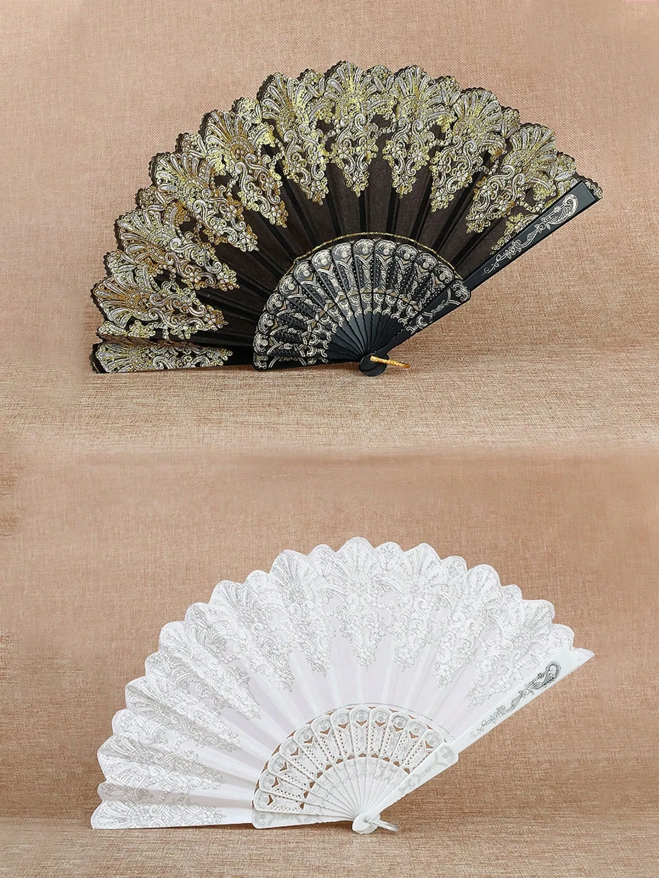 1pc Classical Dancing Cheongsam Style Palace Fan, Bridal Fan With A Delicate Sense (Randomly Printed Pattern)