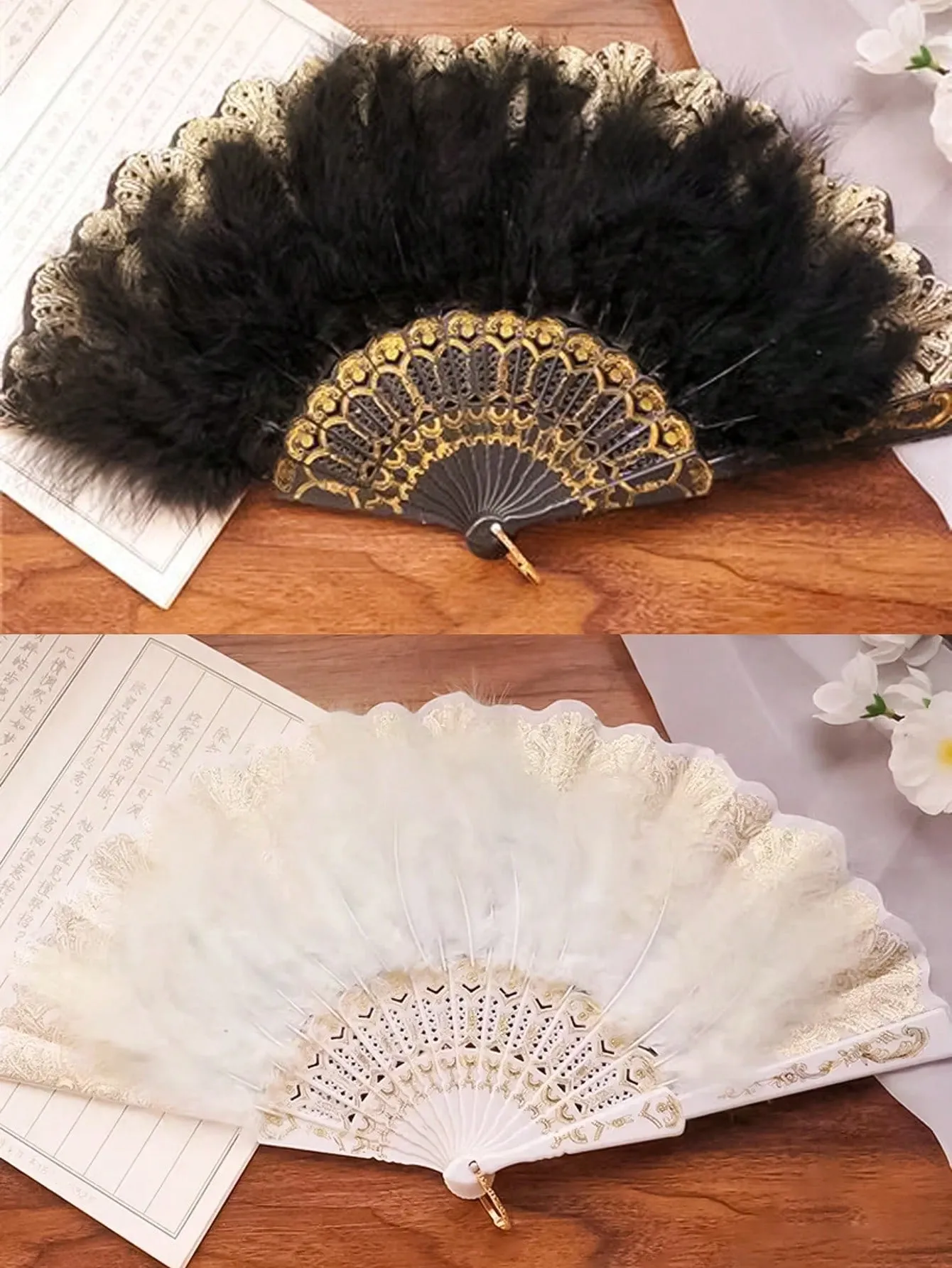 1pc Classical Dancing Cheongsam Style Palace Fan, Bridal Fan With A Delicate Sense (Randomly Printed Pattern)