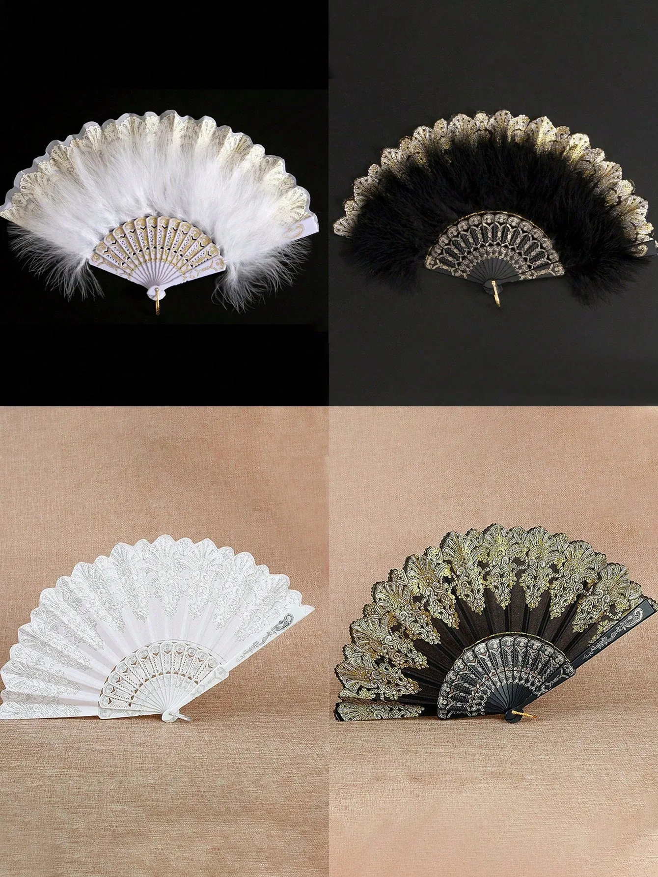 1pc Classical Dancing Cheongsam Style Palace Fan, Bridal Fan With A Delicate Sense (Randomly Printed Pattern)