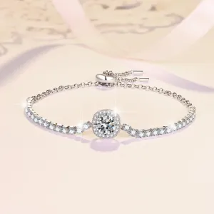 54. S925 Sterling Silver Starry Sky Bracelet Colored Synthetic Moissanite Bracelet