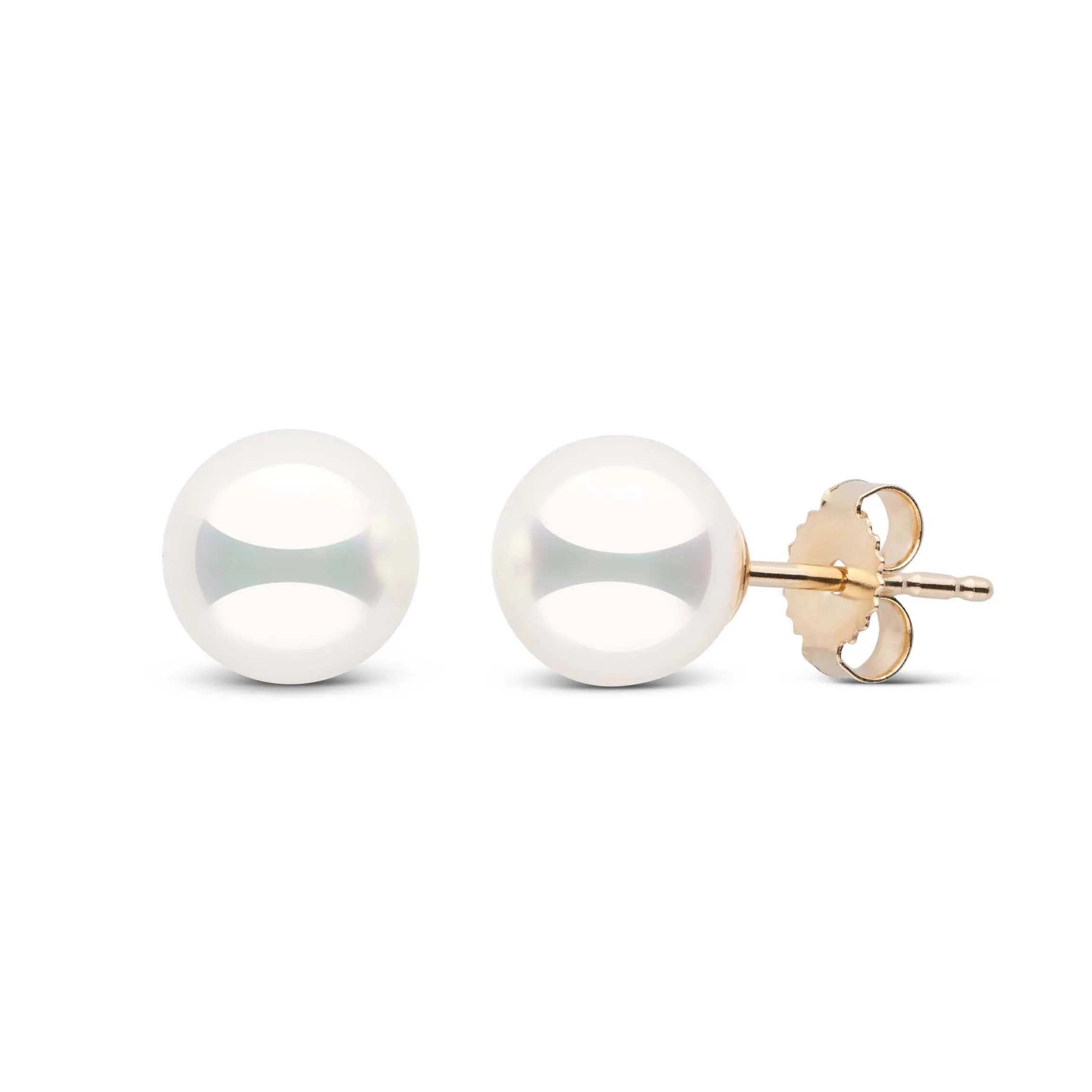 7.0-7.5 mm Natural White Hanadama Pearl Earrings