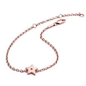 70%  DISCOUNT  Exotic Ladies/ Girls 18ct Rose Gold Vermeil  Star Bracelet with ruby/orange sapphire