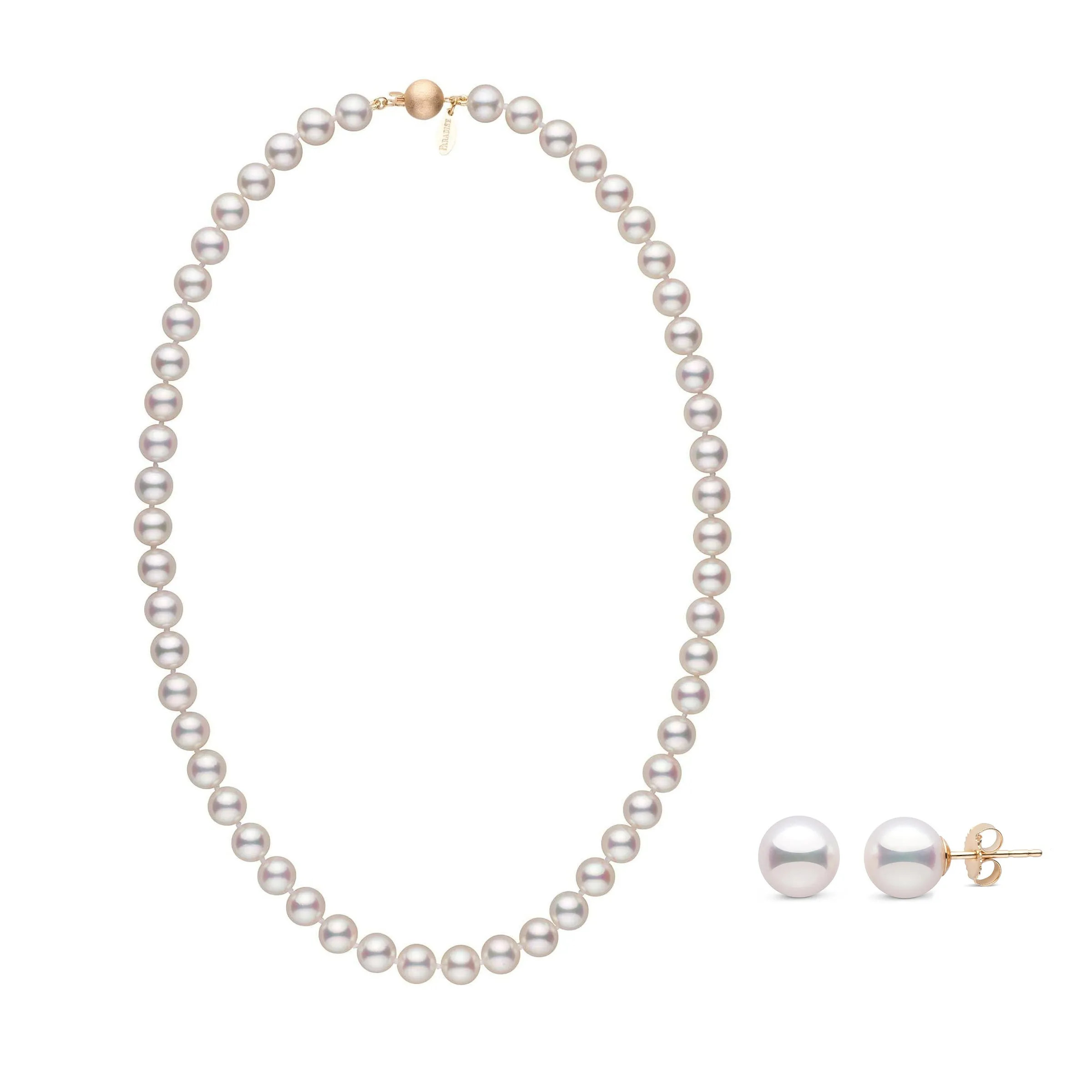 7.5-8.0 mm White Hanadama Akoya Pearl Set