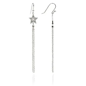 75%  DISCOUNT Ladies'Girls' Glittering 925 Sterling Silver Filigree  Star Tassel Earrings