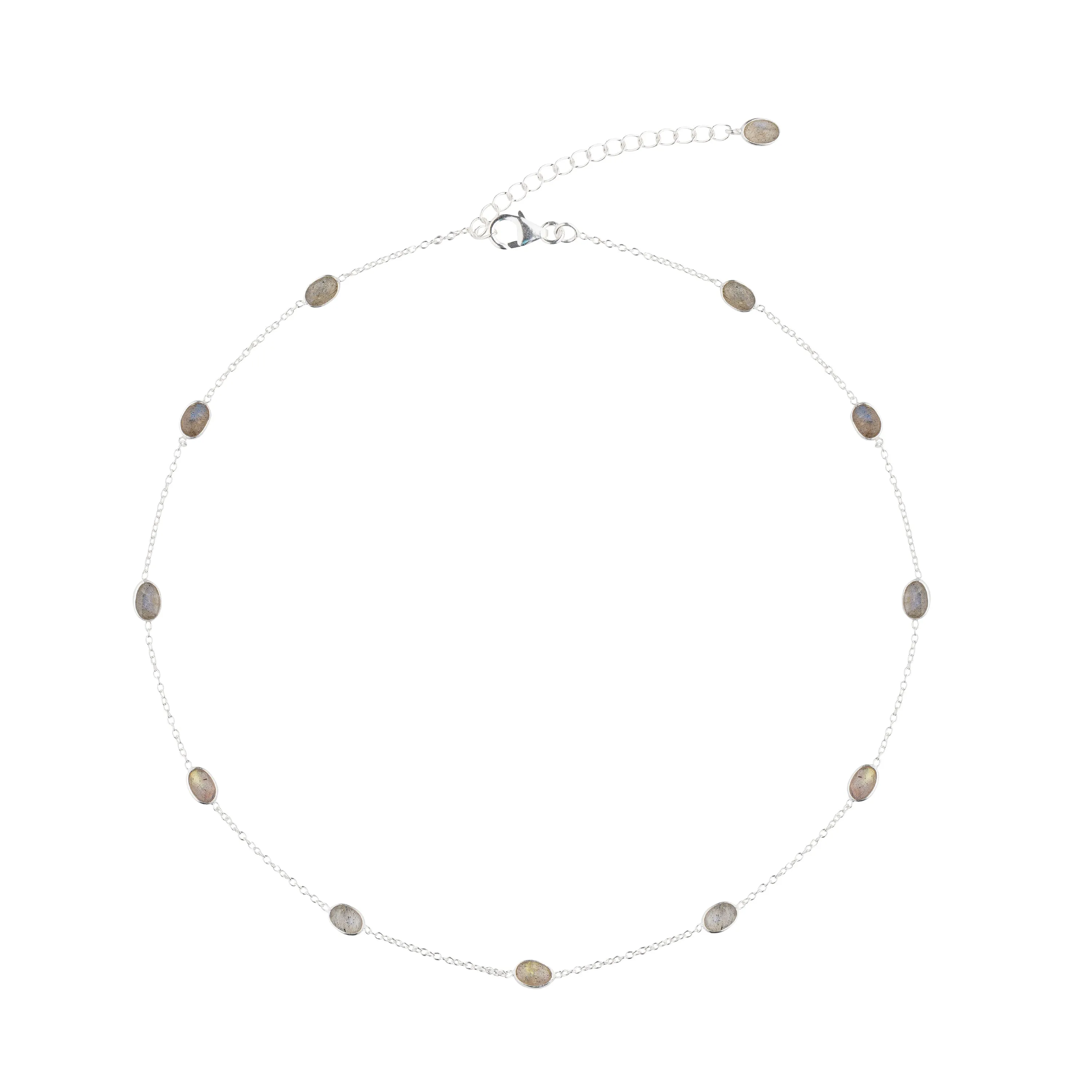 925 Sterling Silver Necklace - Mix Cut Stone