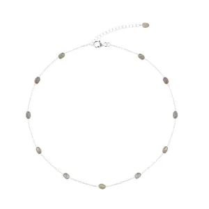 925 Sterling Silver Necklace - Mix Cut Stone