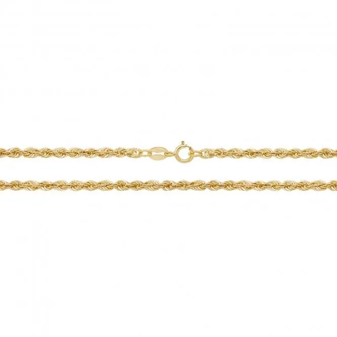 9ct Yellow Gold Rope Chain Necklace CH201