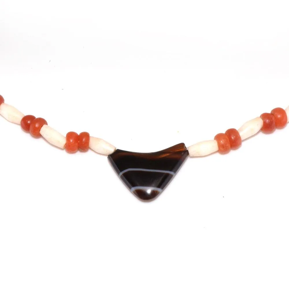 A Bactrian Carnelian & Agate Bead Necklace, ca. 2nd millennium BCE