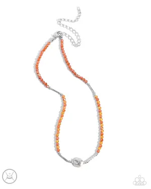 Aerial Action - Orange Necklace - Paparazzi Accessories