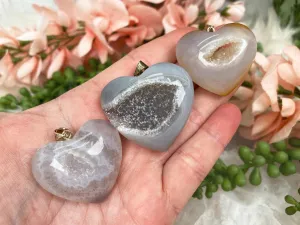 Agate Heart Pendants