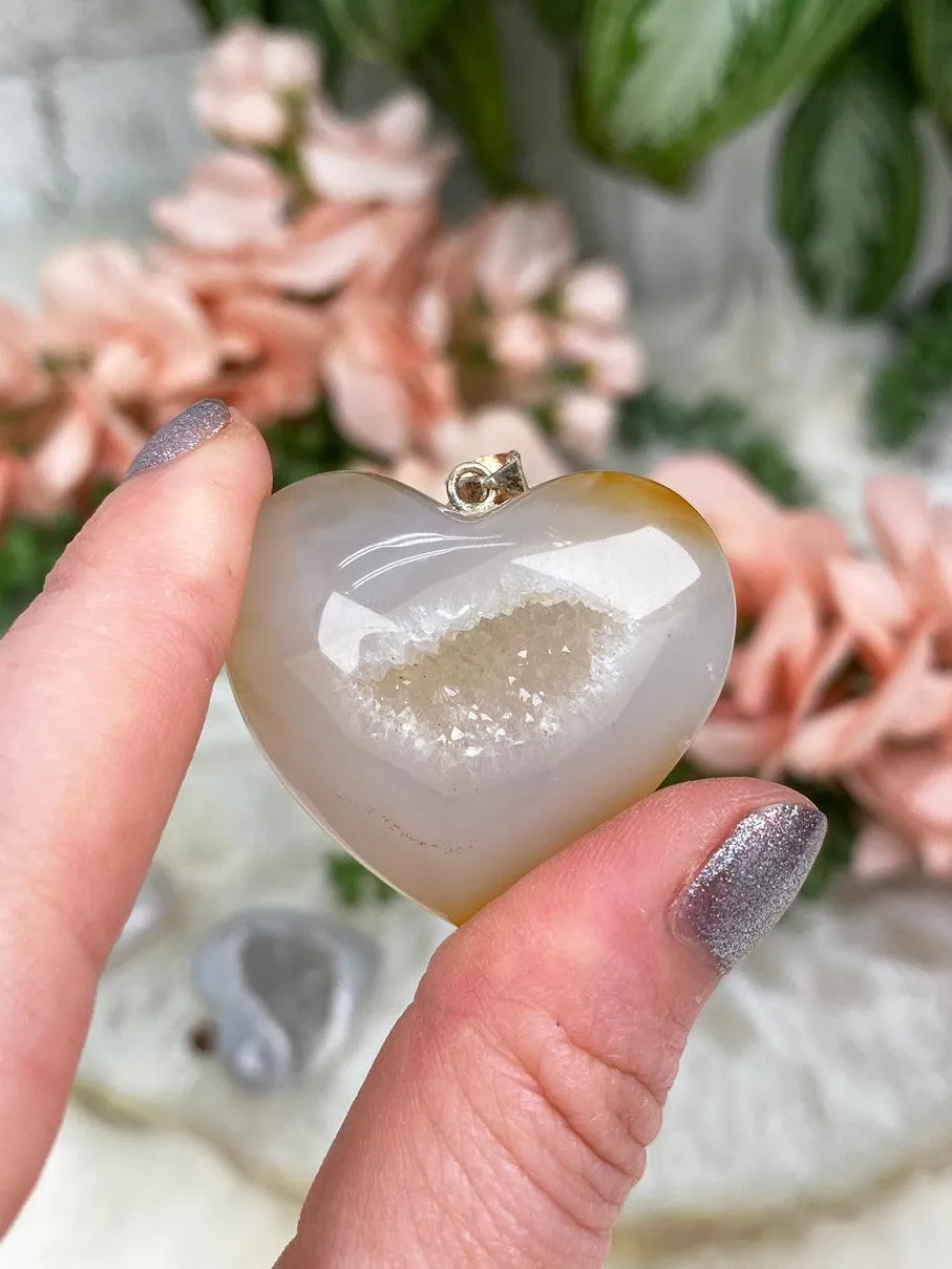 Agate Heart Pendants