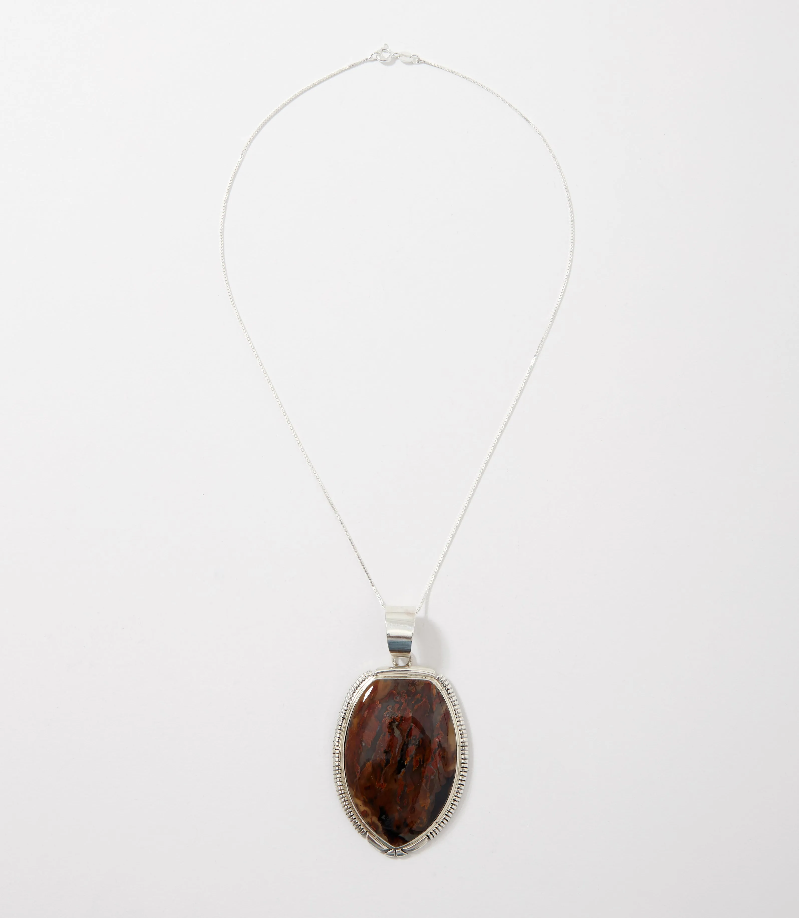 Agate Pendant Sterling Silver Necklace