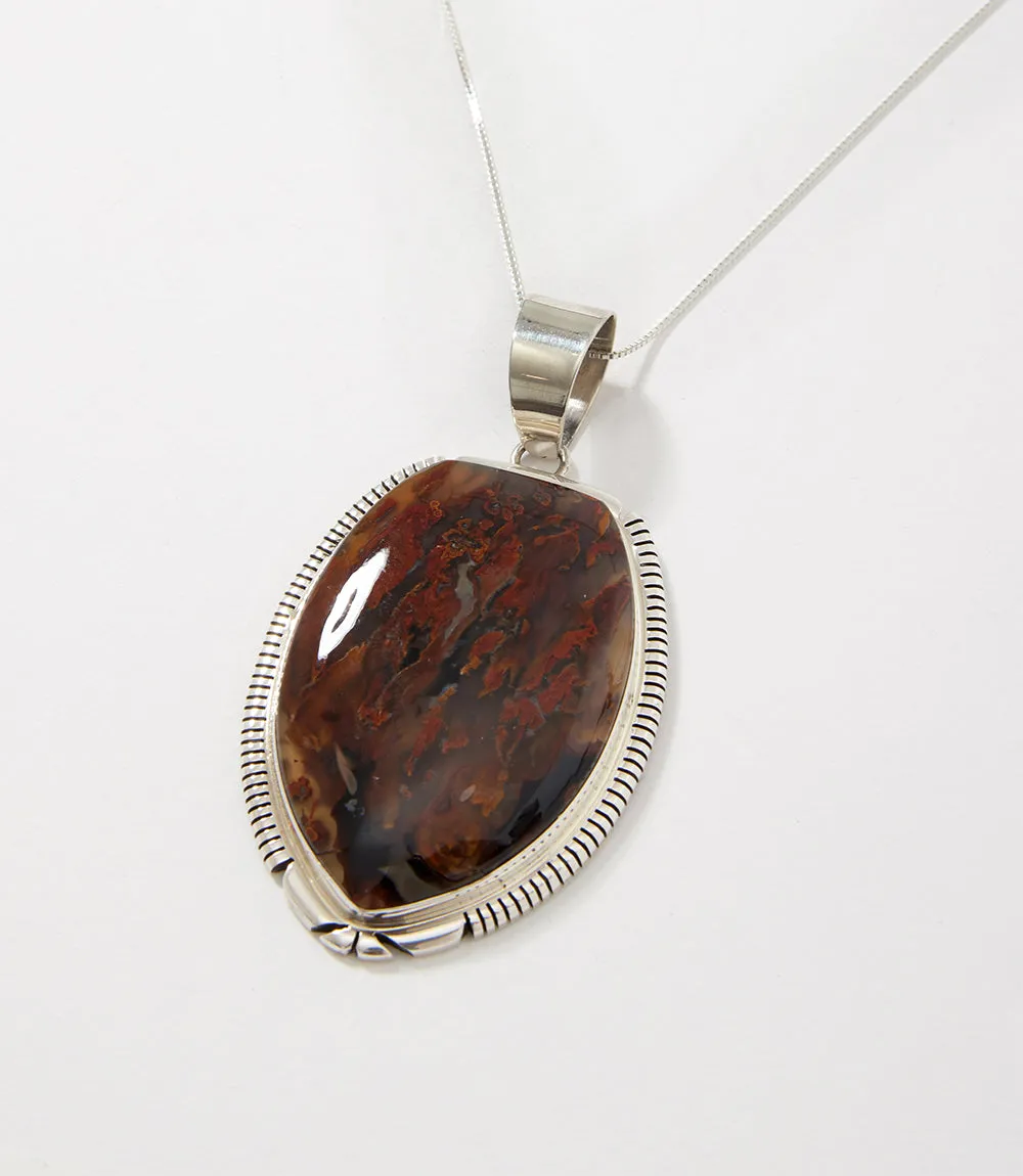 Agate Pendant Sterling Silver Necklace