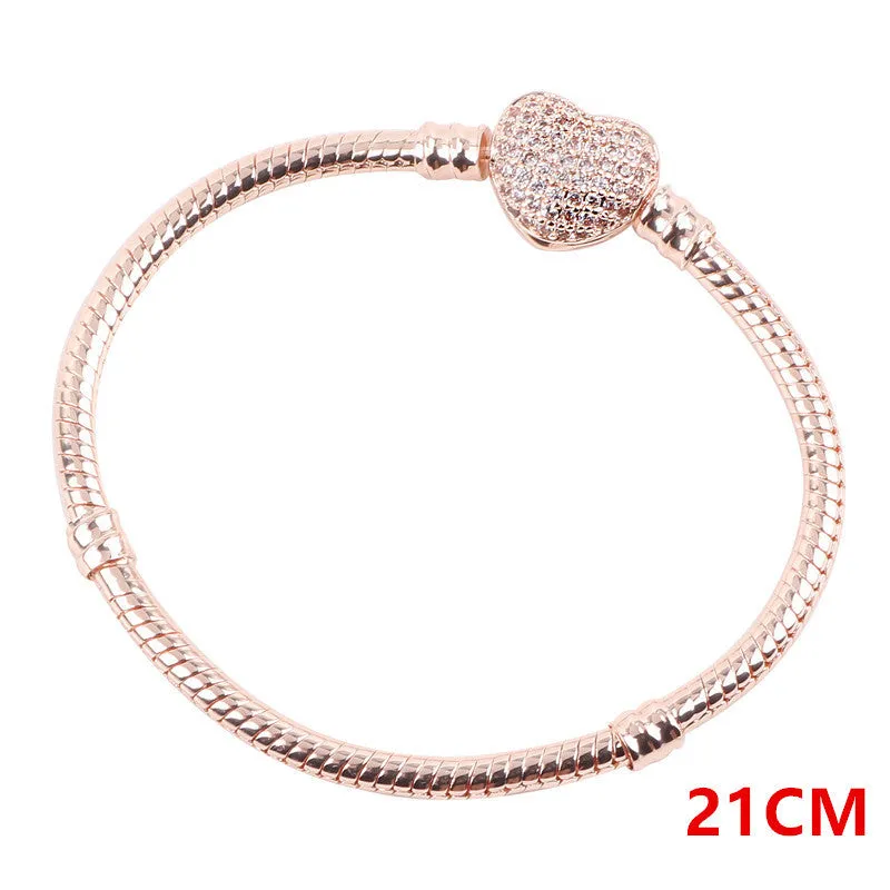 Alloy diamond pendant zircon snake bone chain