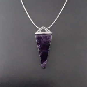 Amethyst Silver Pendulum Necklace