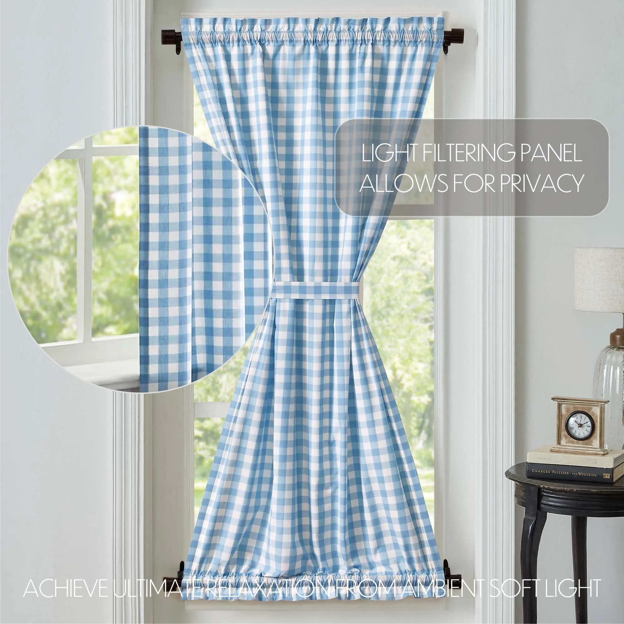 Annie Buffalo Blue Check Door Panel 72x40