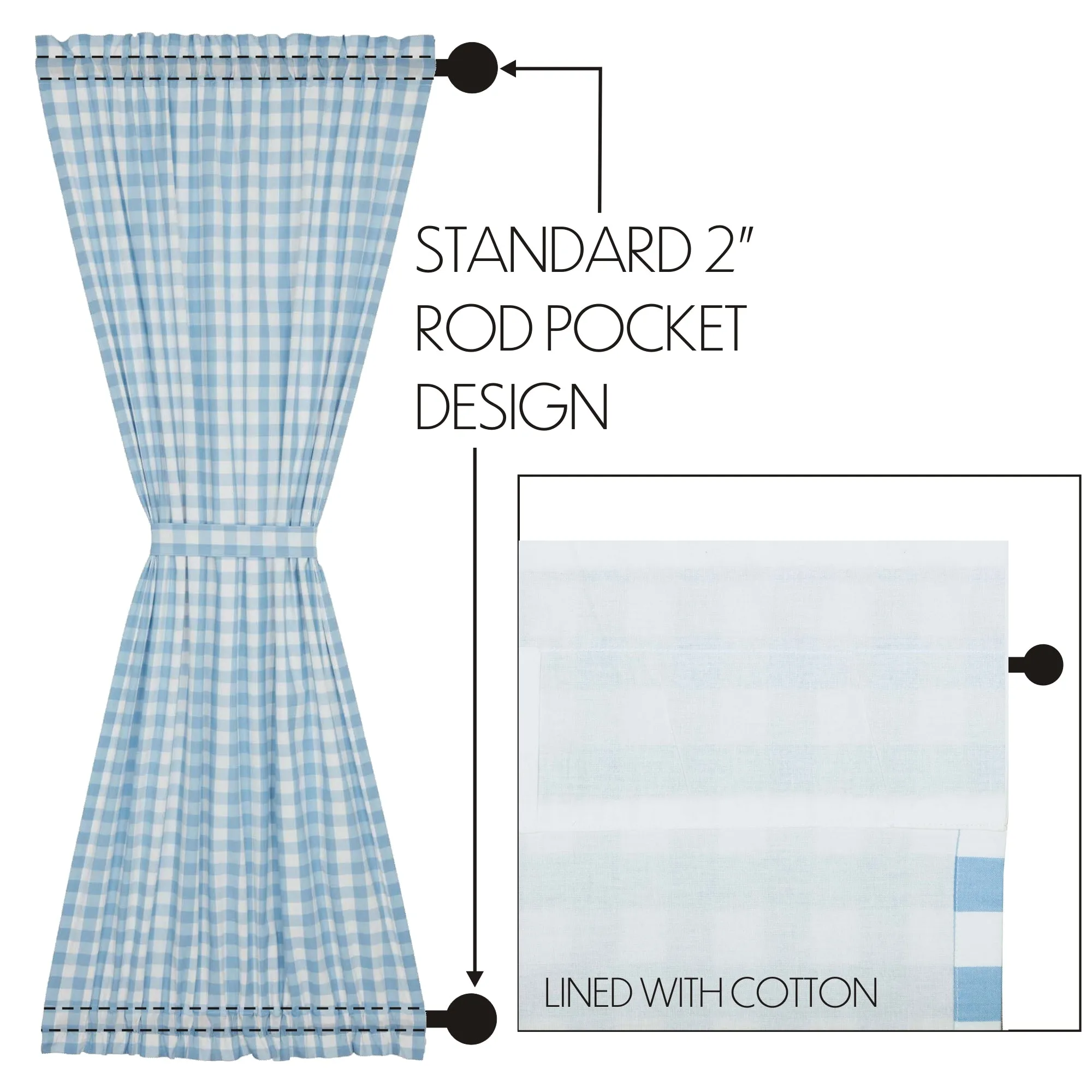 Annie Buffalo Blue Check Door Panel 72x40