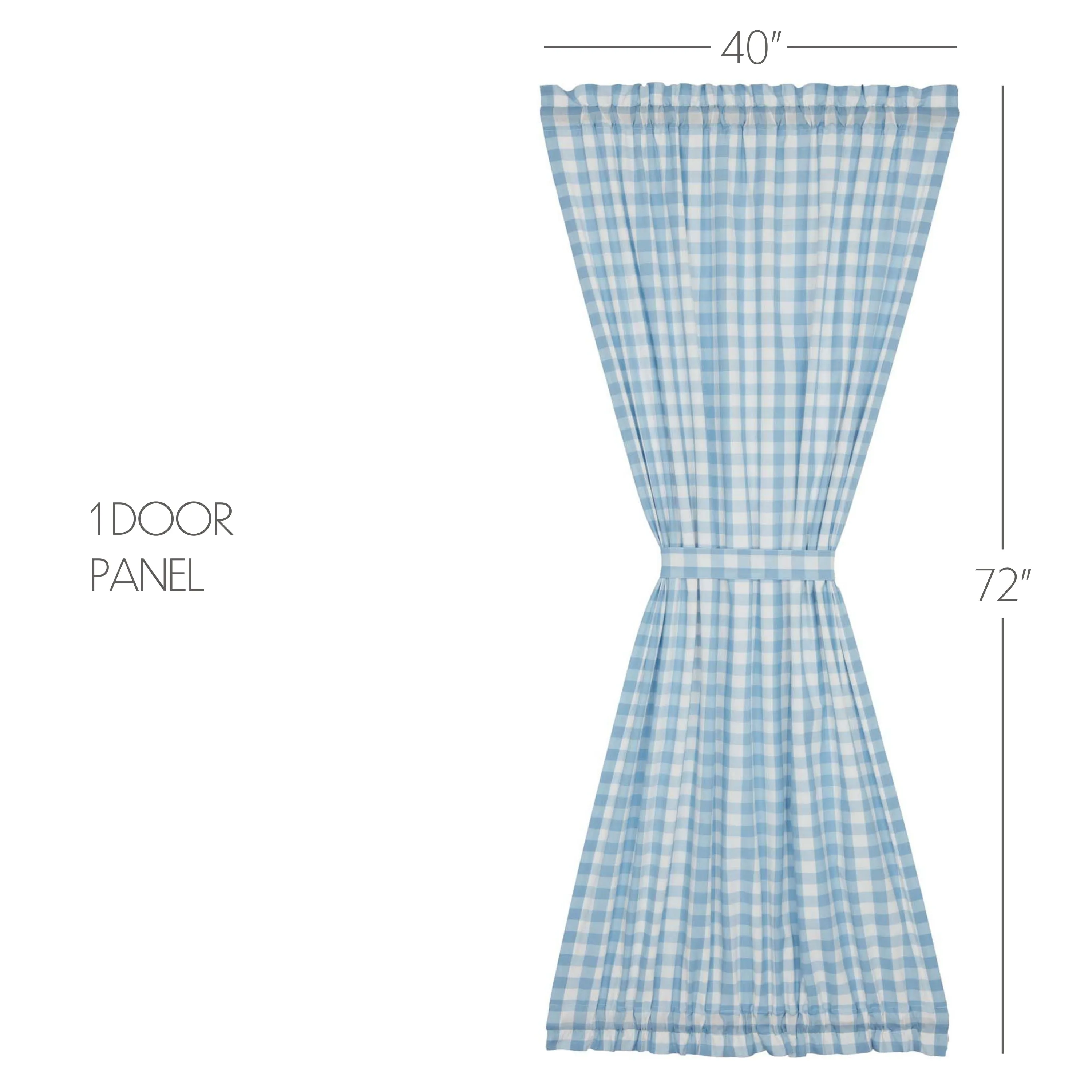 Annie Buffalo Blue Check Door Panel 72x40