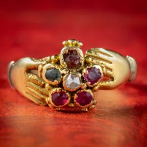 Antique Georgian Fede Regard Ring 18ct Gold