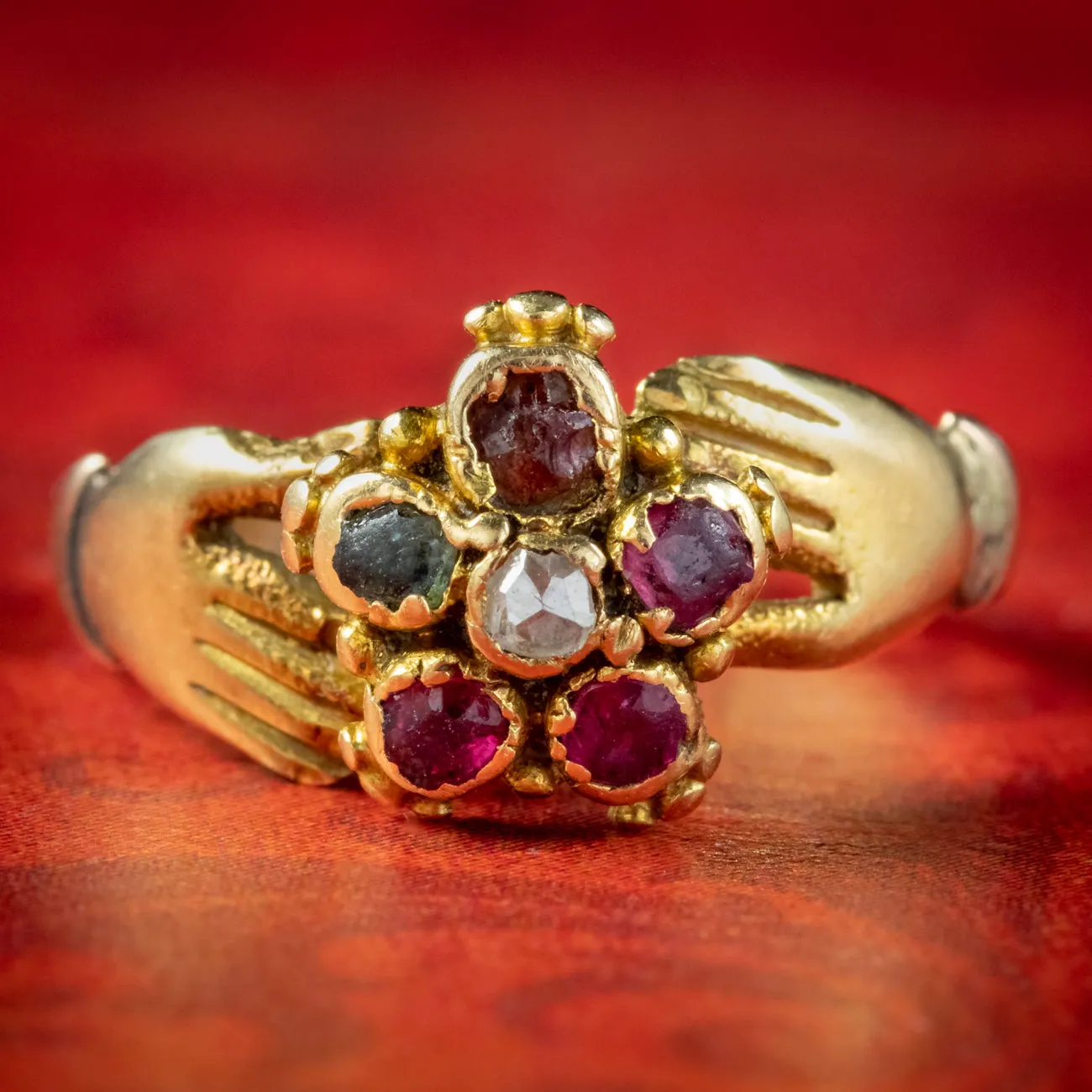 Antique Georgian Fede Regard Ring 18ct Gold