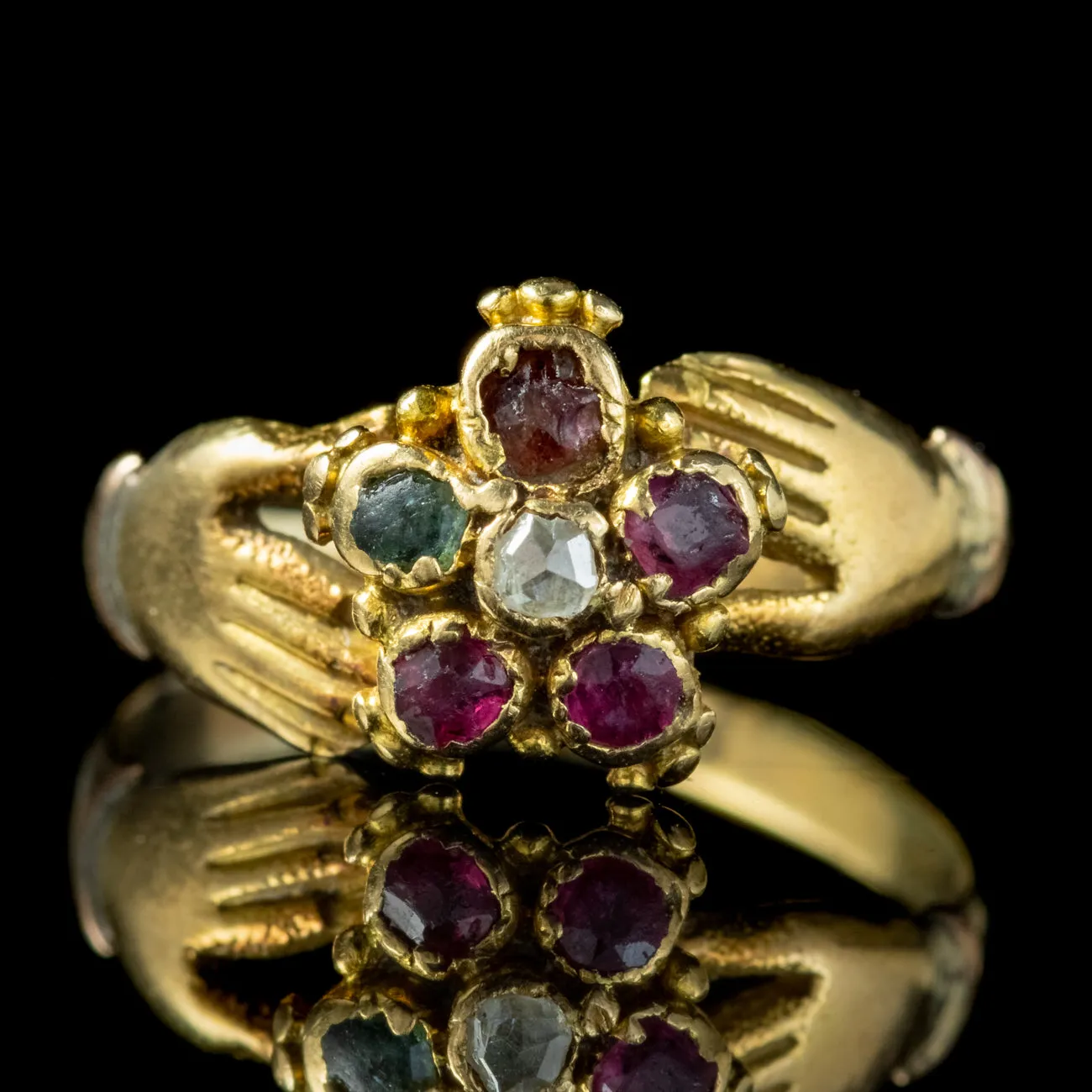 Antique Georgian Fede Regard Ring 18ct Gold