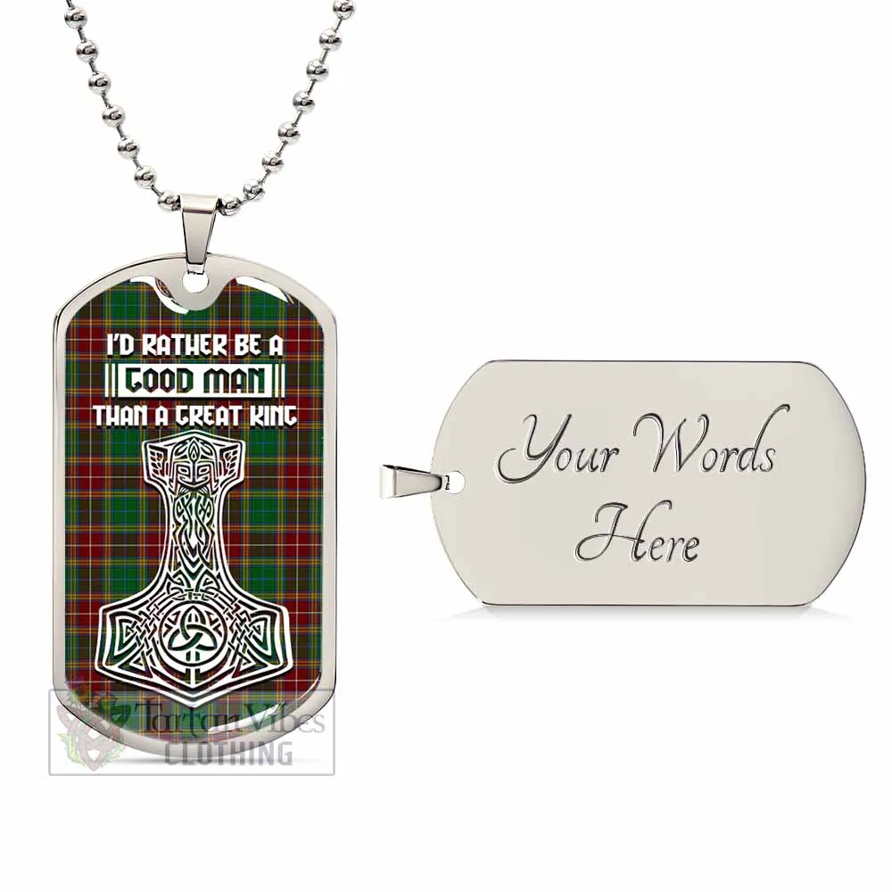 Baxter Tartan Dog Tag Necklace Viking Mjolnir Style