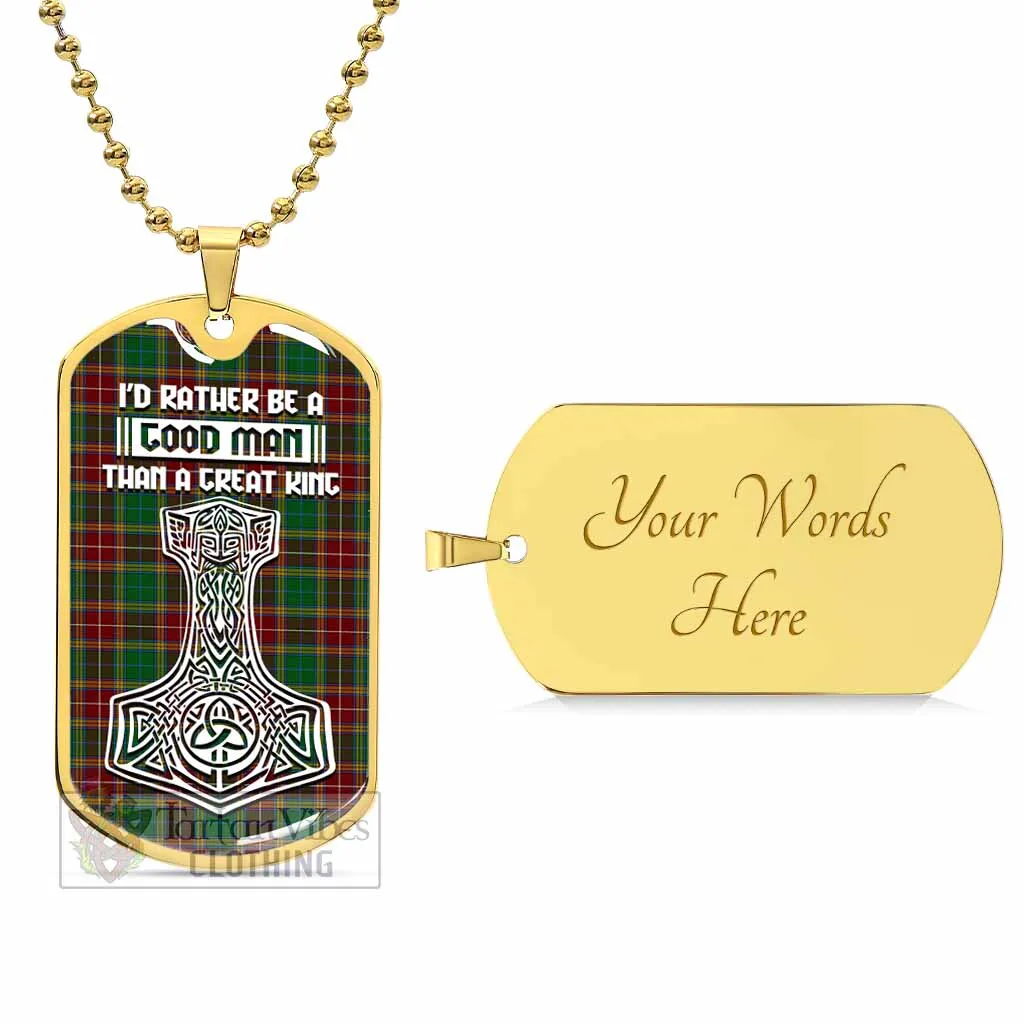 Baxter Tartan Dog Tag Necklace Viking Mjolnir Style