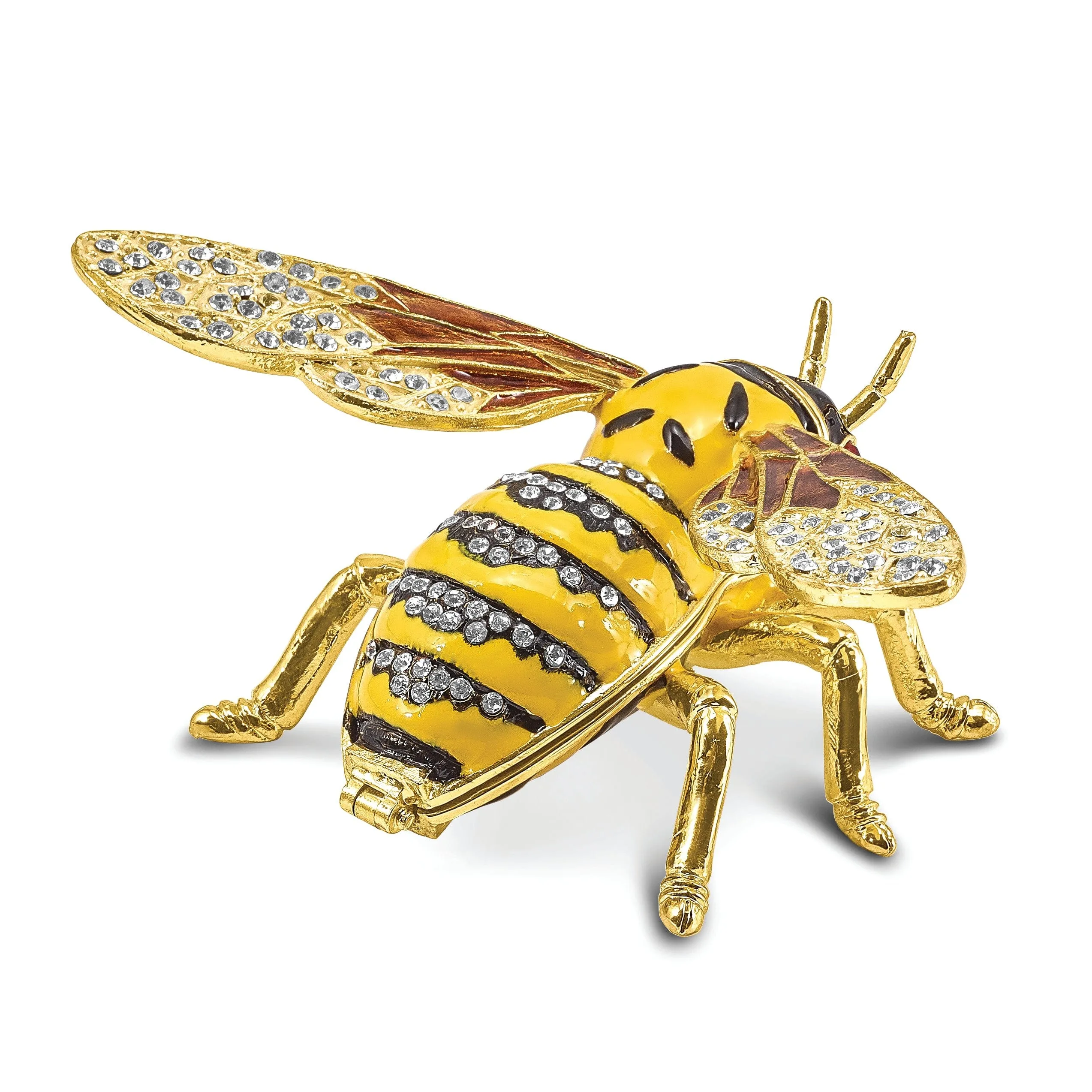 Bejeweled Pewter BUZZ Bumblebee Trinket Box Design