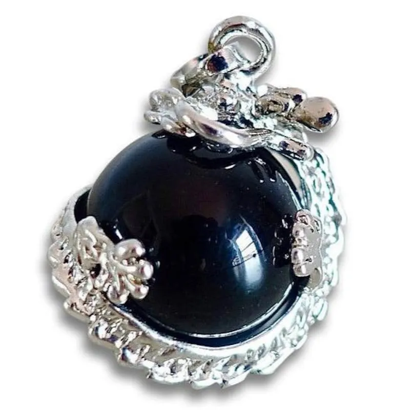 Black Agate Pendant Necklace