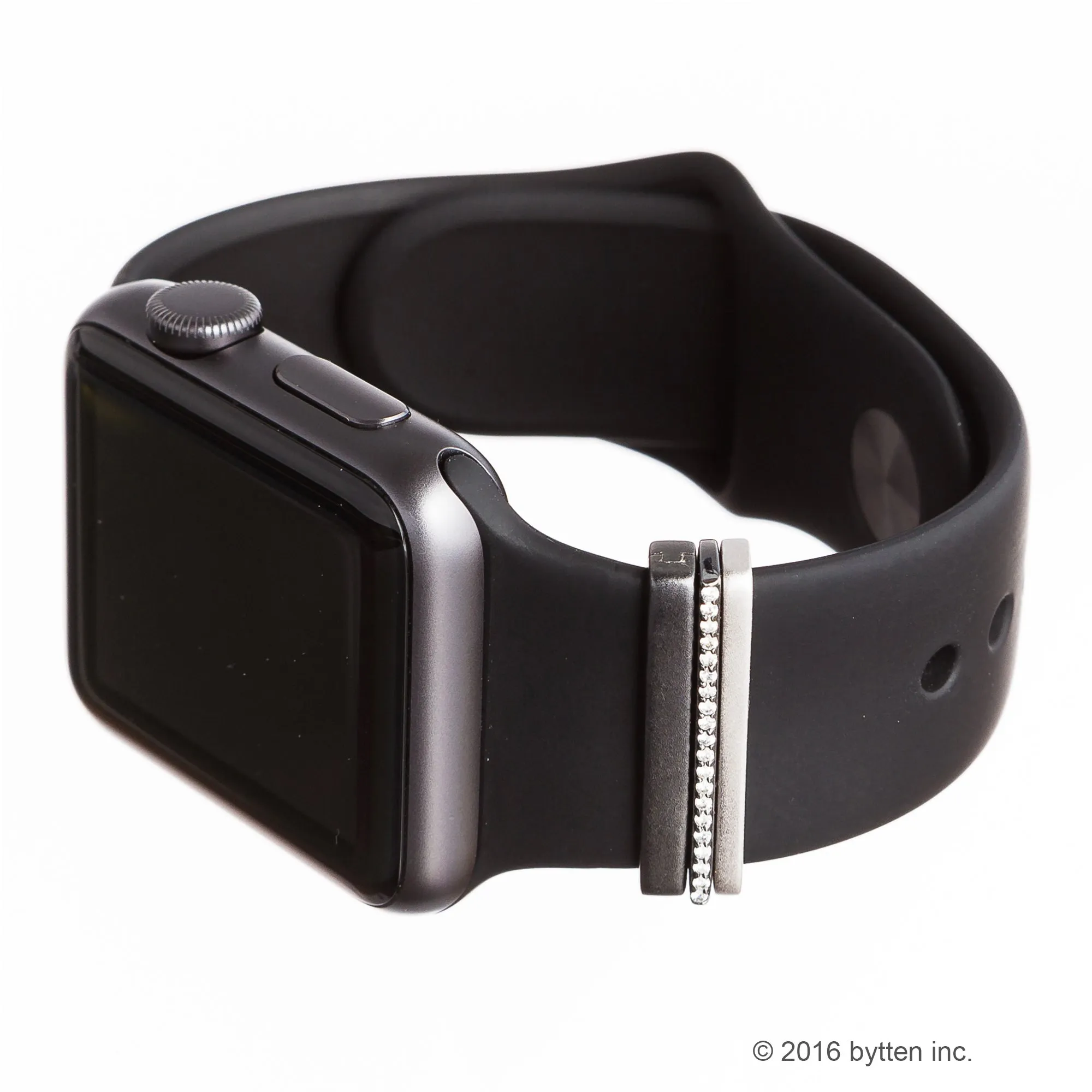 black mini glam stack™ • Apple Watch & Fitbit band accessory