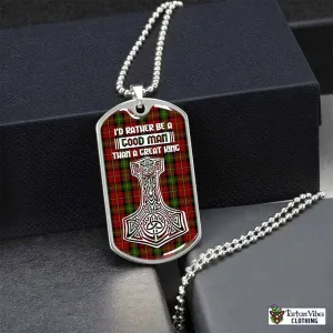 Blackstock Tartan Dog Tag Necklace Viking Mjolnir Style