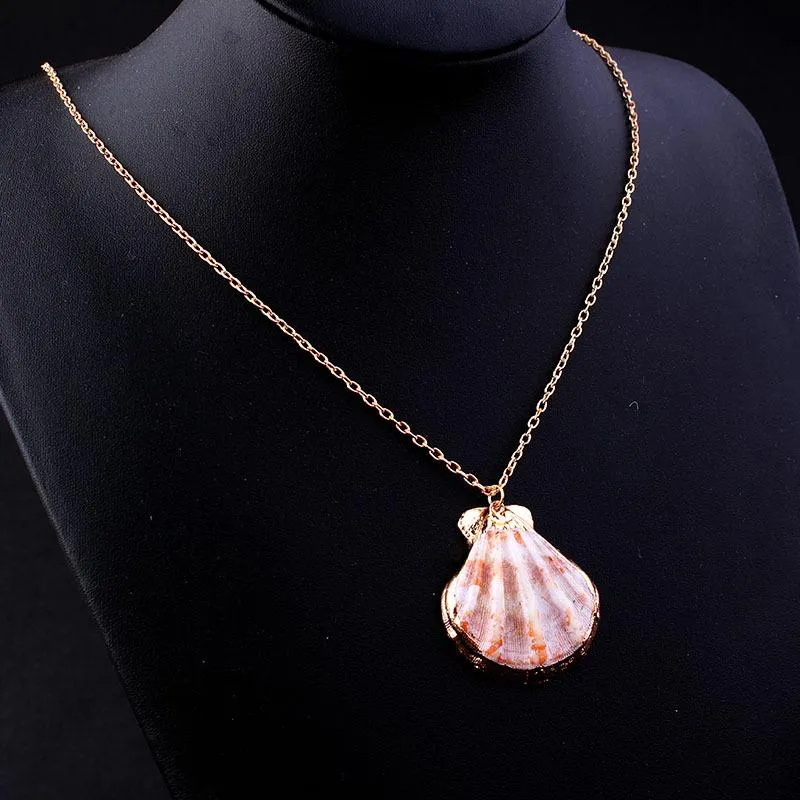 Bohemian Natural Shell Conch Scallop Clavicle Chain Necklace