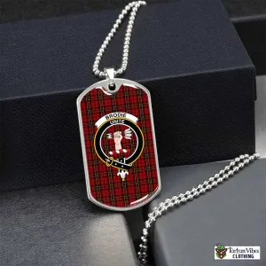 Brodie Tartan Dog Tag Necklace with Family Crest