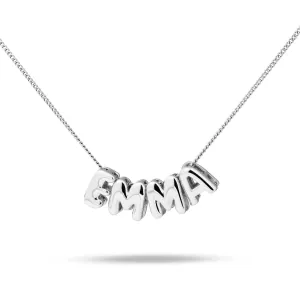 Bubble initials necklace silver