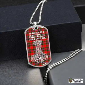 Butter Tartan Dog Tag Necklace Viking Mjolnir Style