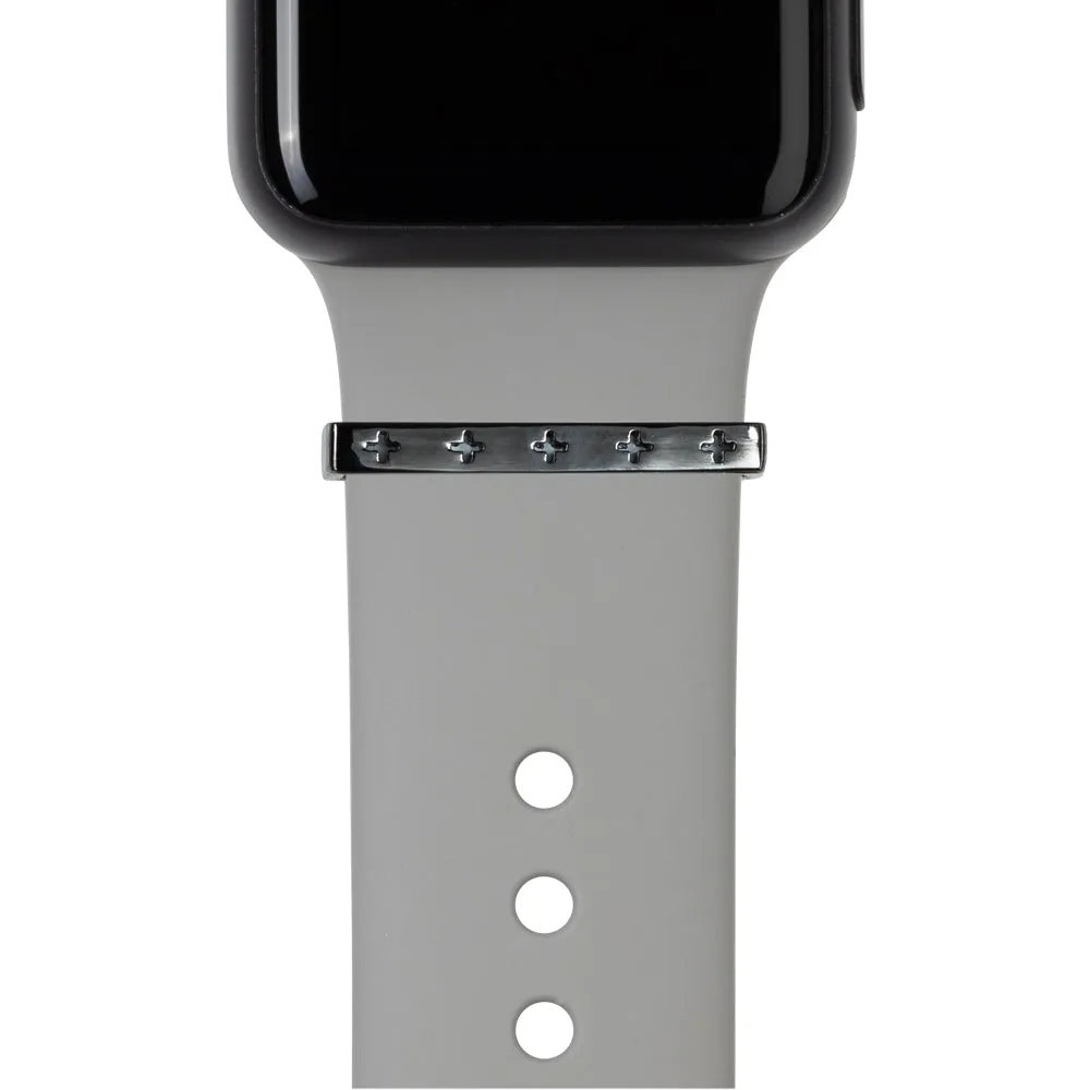 BYOB™ - black rhodium stacking rings • Apple Watch & Fitbit band accessory