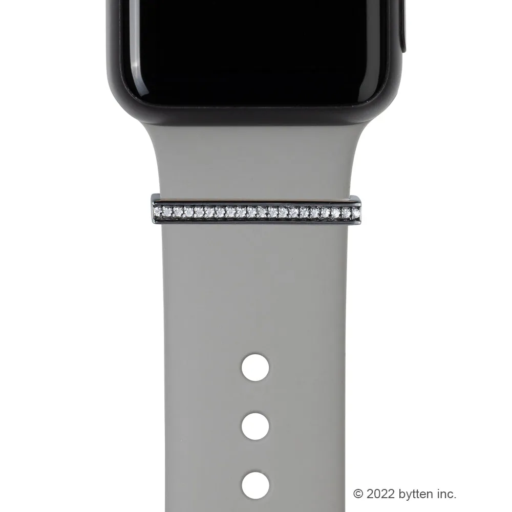 BYOB™ - black rhodium stacking rings • Apple Watch & Fitbit band accessory