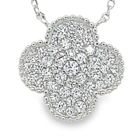 CA164 Microdiamonds Flower Necklaces 1 Micro pave Clover