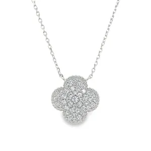 CA164 Microdiamonds Flower Necklaces 1 Micro pave Clover