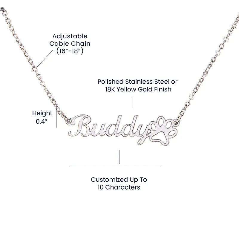 Cat Name Necklace - Personalized Cat Lover Jewelry