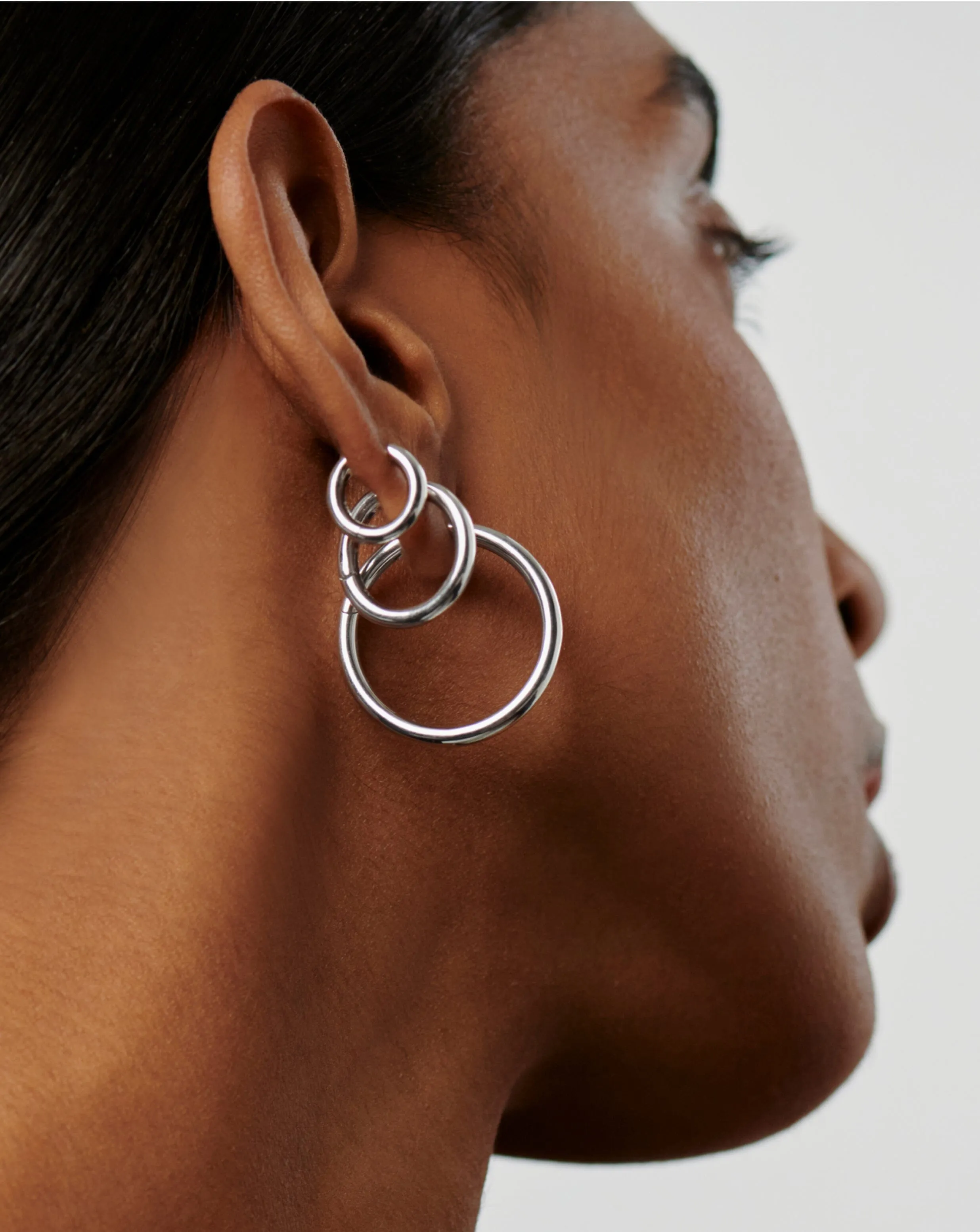 Classic Tunnel Small Hoop Earrings | Silver Plated