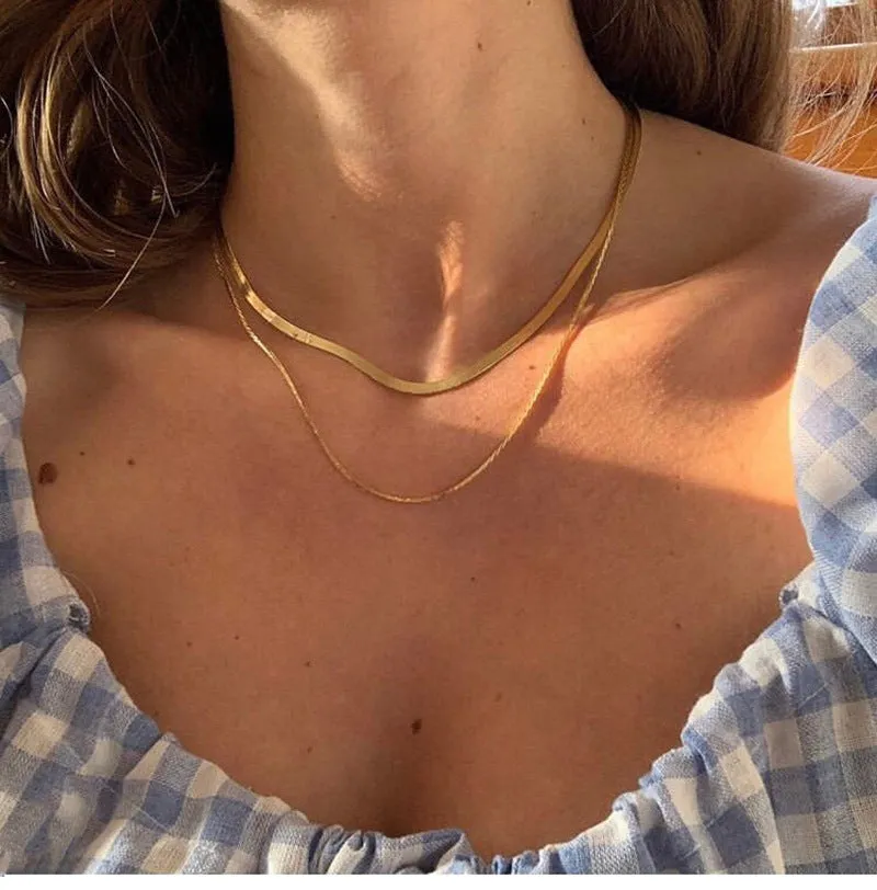 Creative Retro Personality Golden Alloy Clavicle Chain