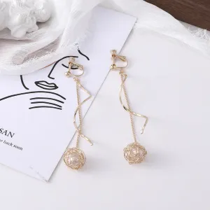 Creative Woven Ball Wave Earrings Women